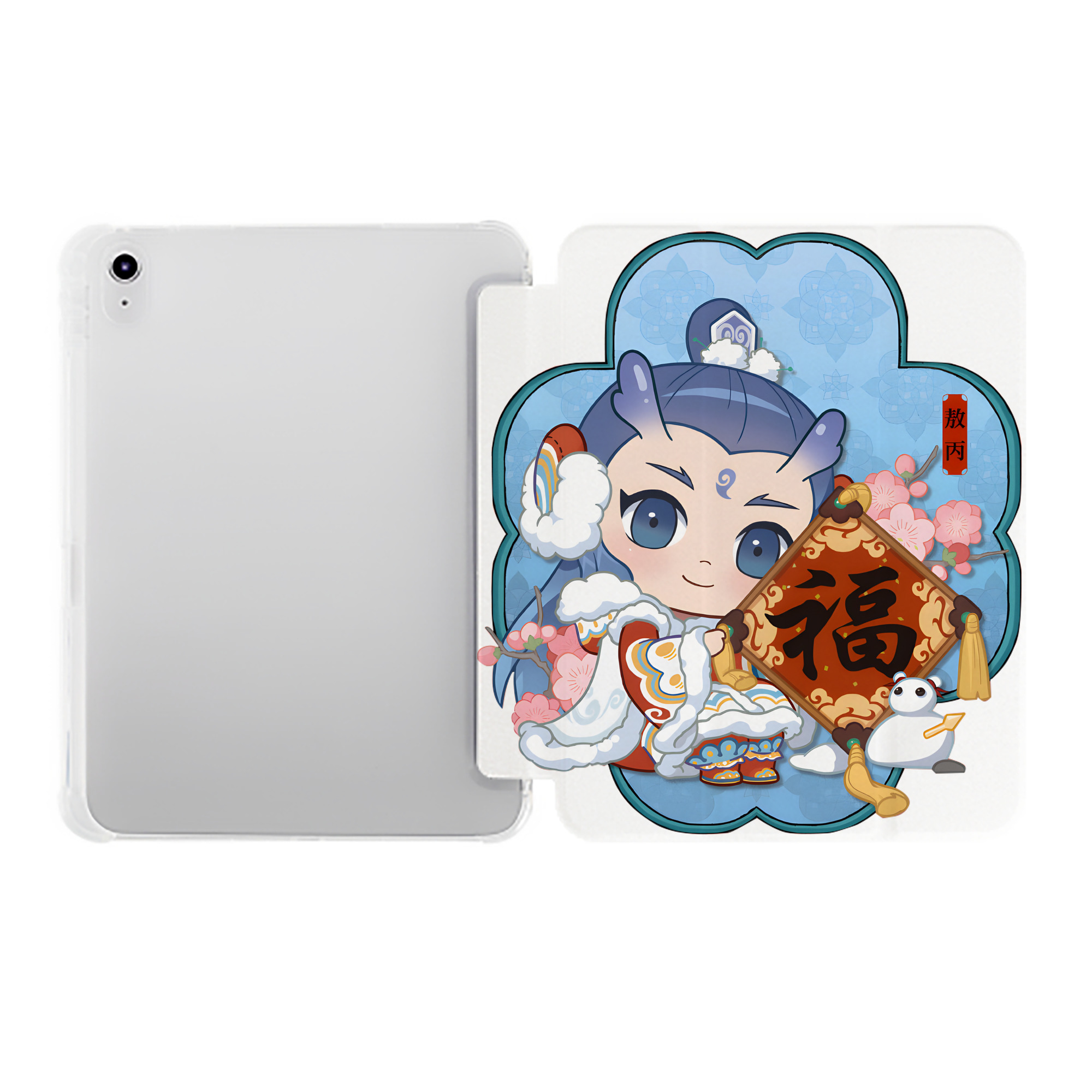 （画像用） Ne Zha 2 ナタ 魔童の大暴れ IPad ケース ペン収納付き 三つ折りスタンド PUレザー×シリコン 対応機種9.5/10.5/10.9インチ